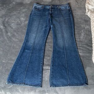 Express Dark Blue Women's Flared Jeans